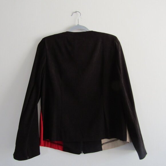 JM Collection Jacket 12 Petite Color Block Retro Artsy Modest Classic Casual - Picture 6 of 9